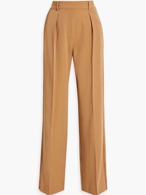 DEREK LAM 10 CROSBY Delta crochet-trimmed twill wide-leg pants